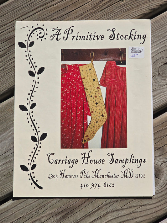 Carriage House Samplings - A Primitive Stocking - Cross Stitch Pattern