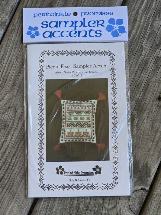Periwinkle Promises - Picnic Feast Sampler Accent - Sampler Accents - Cross Stitch Kit
