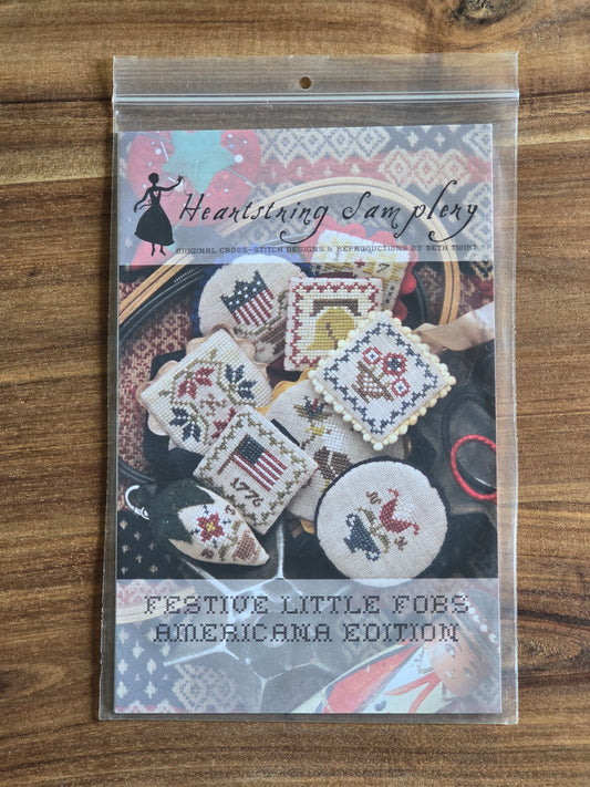 Heartstring Samplery - Festive Little Fobs Americana Edition - Cross Stitch Pattern
