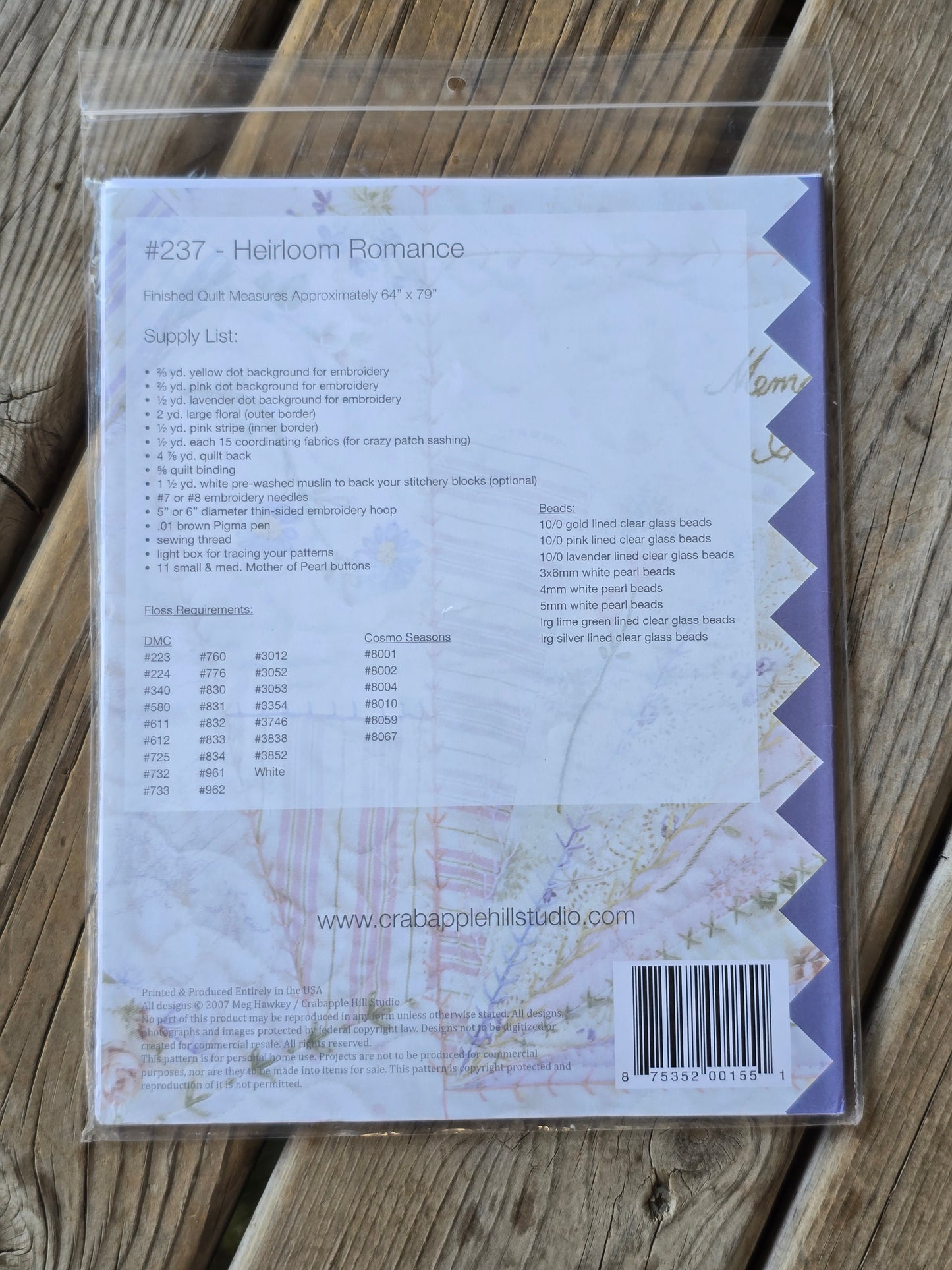 Crab-apple Hill - Heirloom Romance - Quilt Pattern