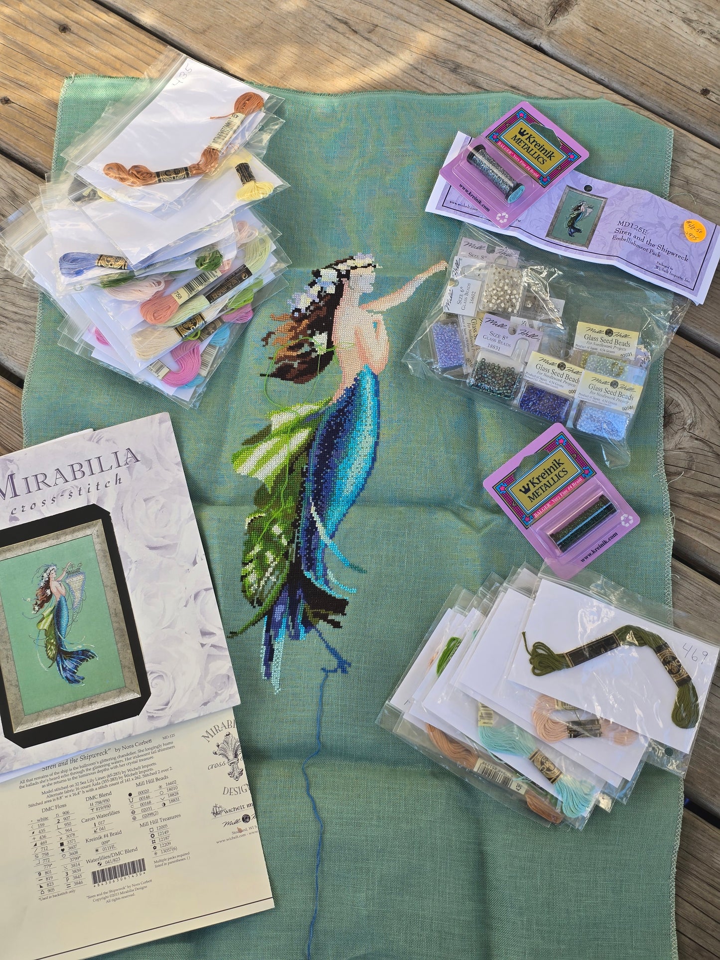 Mirabilia - Siren and the Shipwreck - Partially Completed Cross Stitch Kit