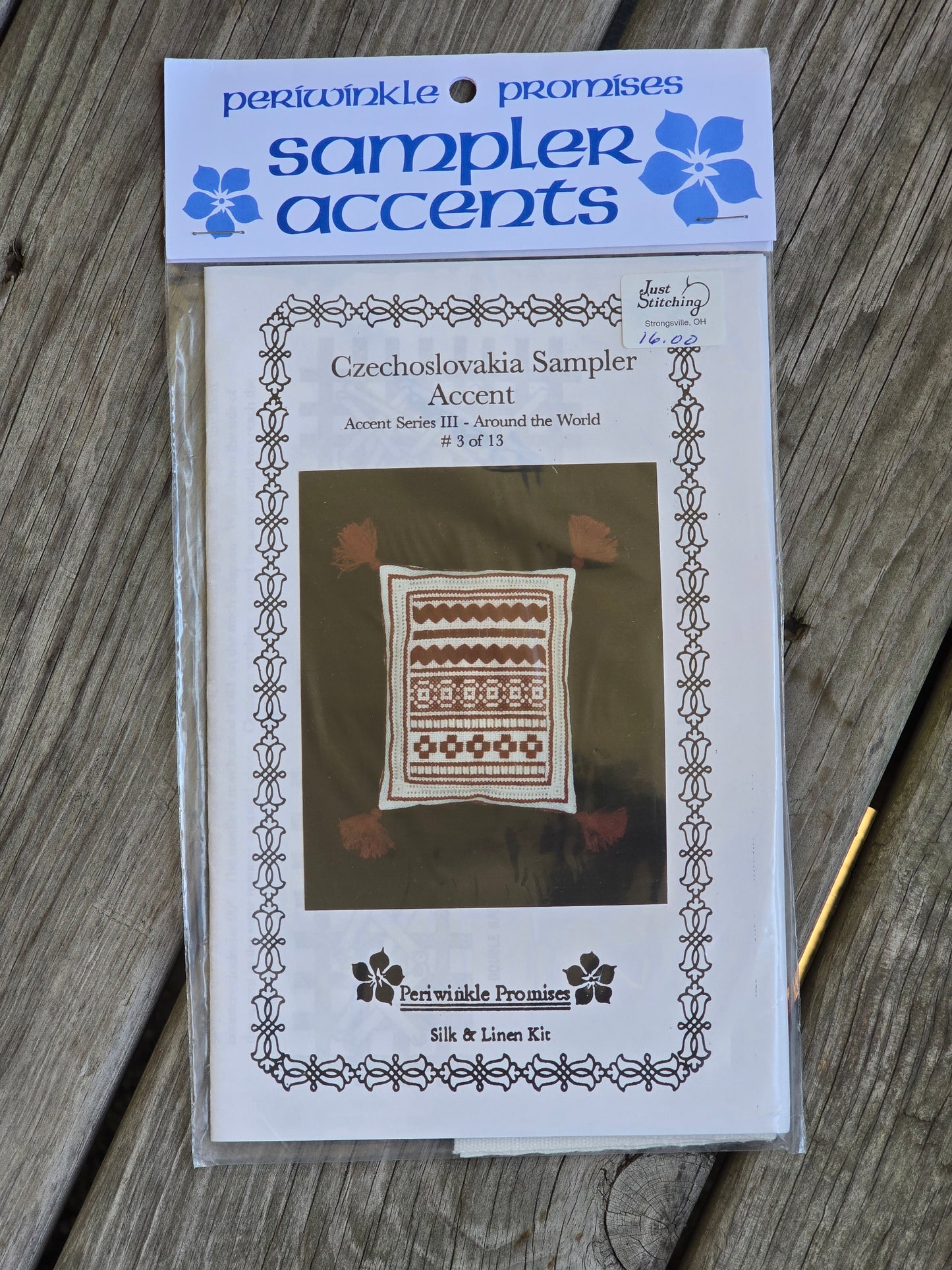 Periwinkle Promises - Czechoslovakia Sampler Accent - Sampler Accents - Cross Stitch Kit