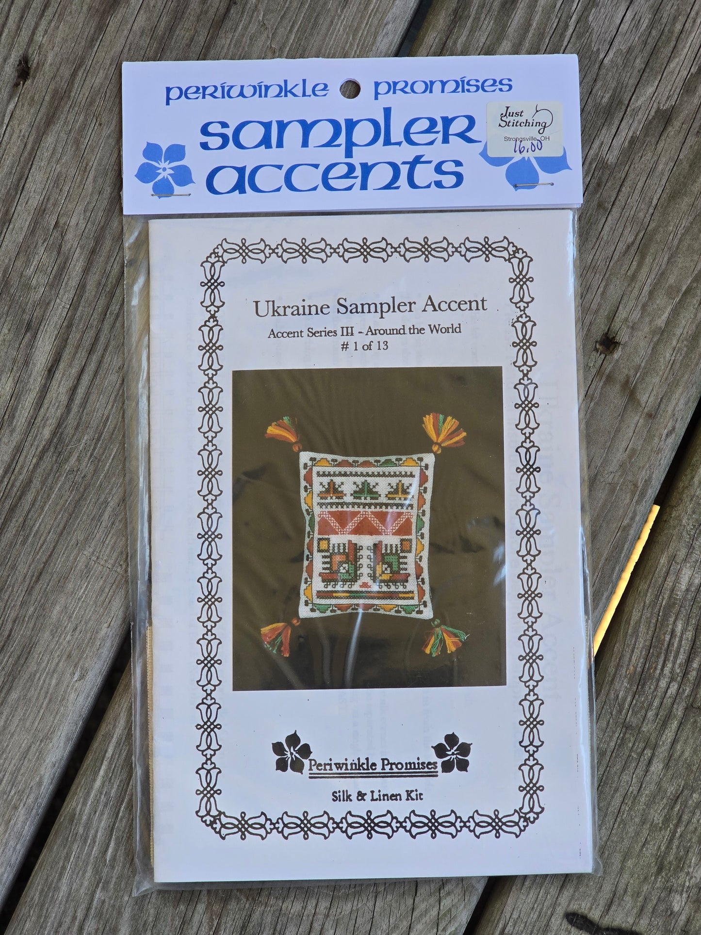 Periwinkle Promises - Ukraine Sampler Accent - Sampler Accents - Cross Stitch Kit