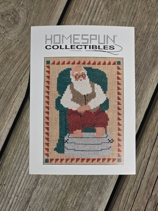 Homespun Collectibles - Santa in Chair - #39 - Cross Stitch Pattern