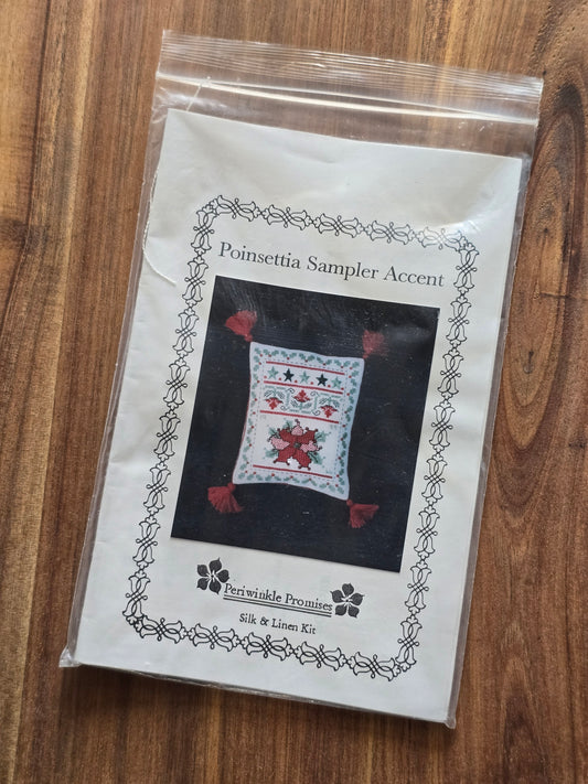 Periwinkle Promises - Sampler Accents - Poinsettia Sampler Accents - Cross Stitch Kit