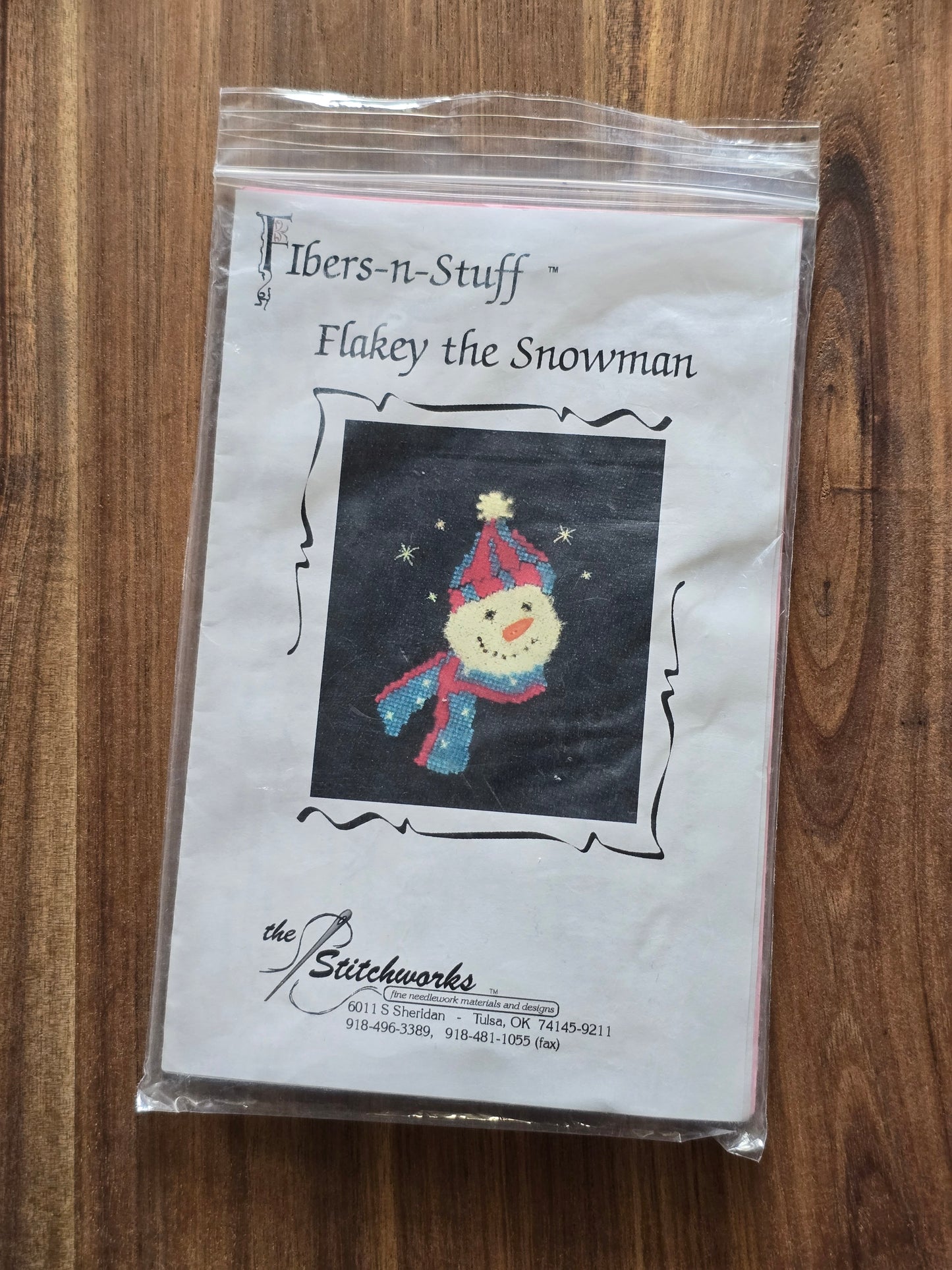 The Stitchworks - Fibers-n-Stuff - Flakey the Snowman - Cross Stitch Kit