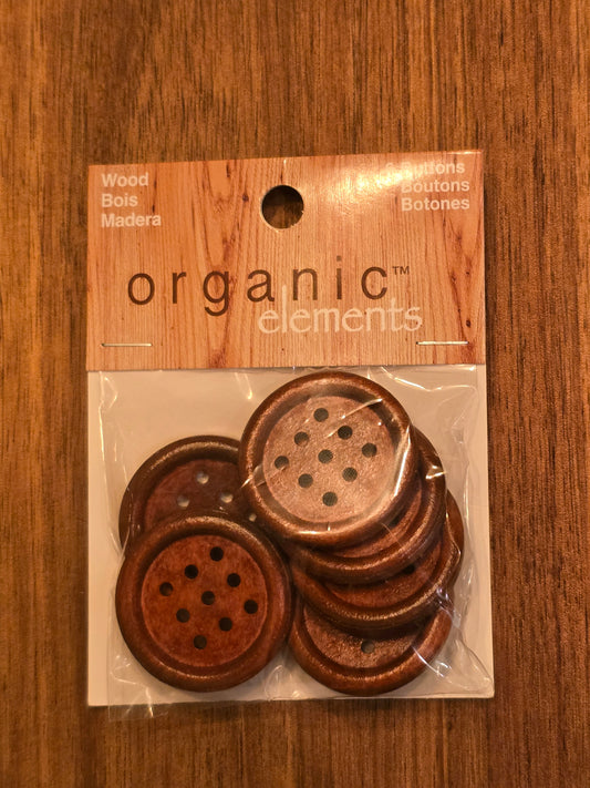Organic Elements - Round Wood Nine Hole Buttons