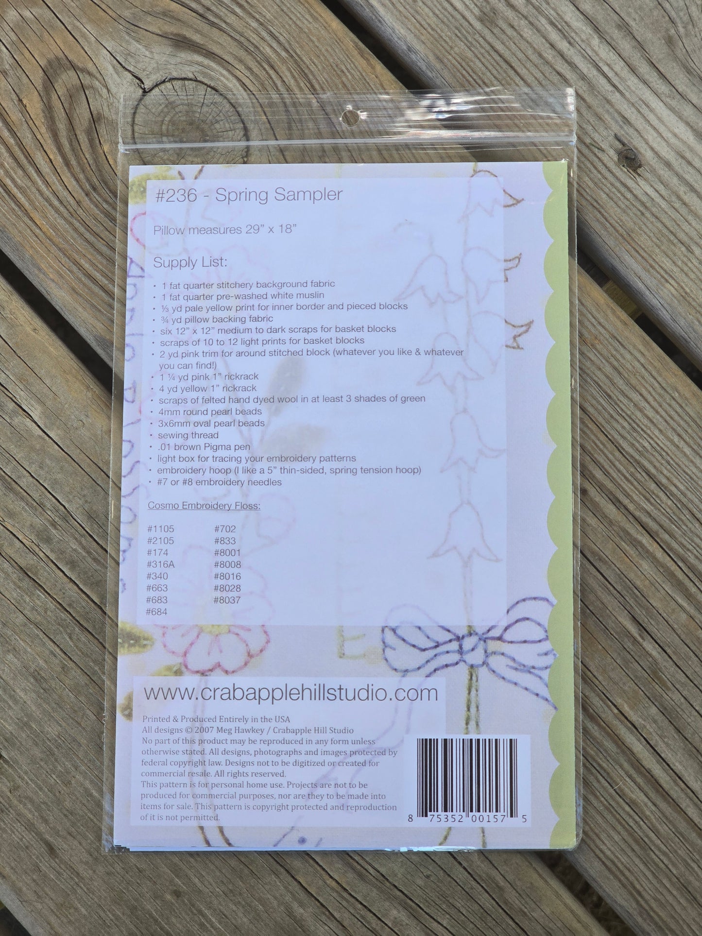 Crab-apple Hill - Spring Sampler- Embroidery Pattern