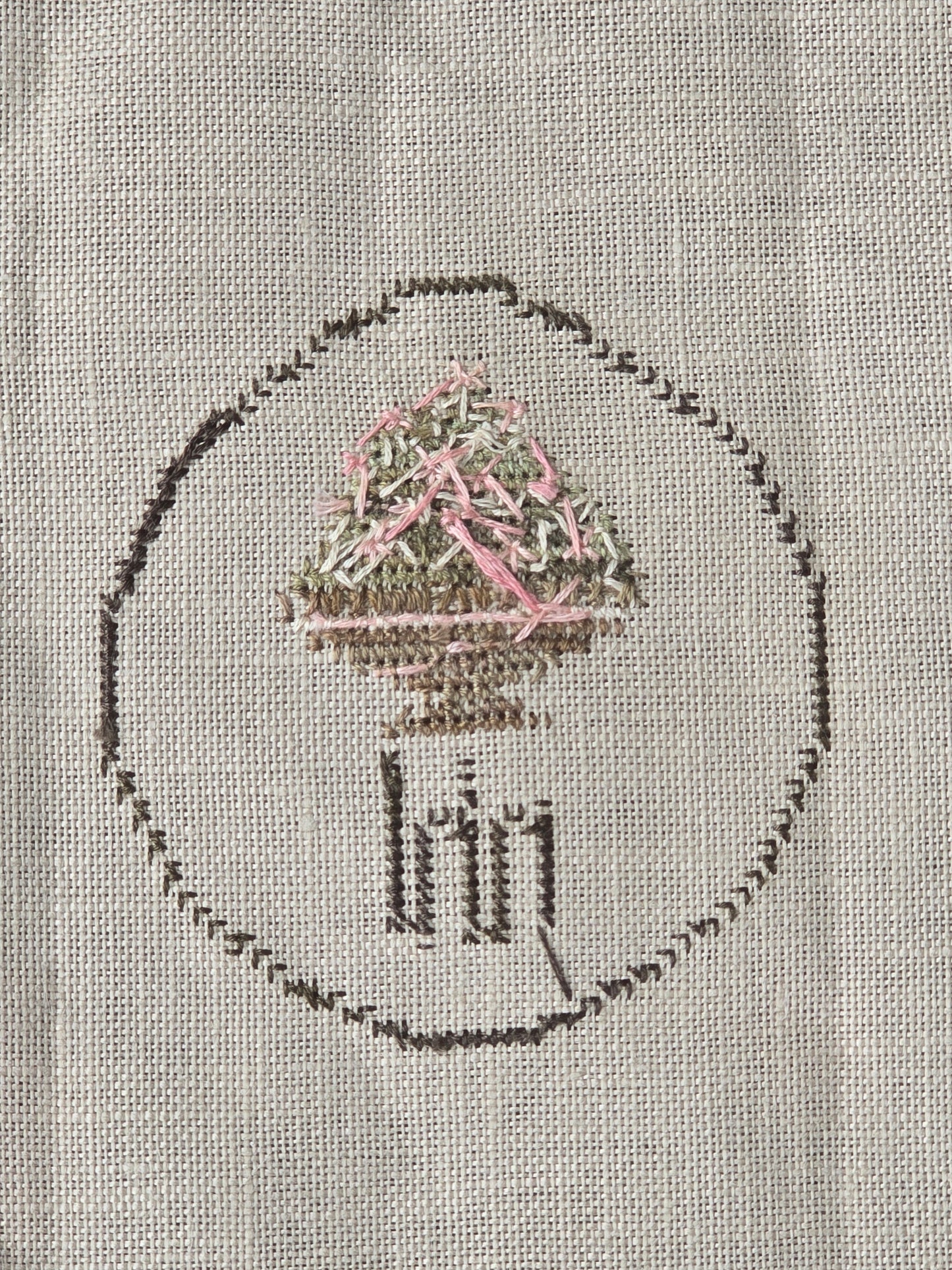 Flower Basket  - Completed Cross Stitch