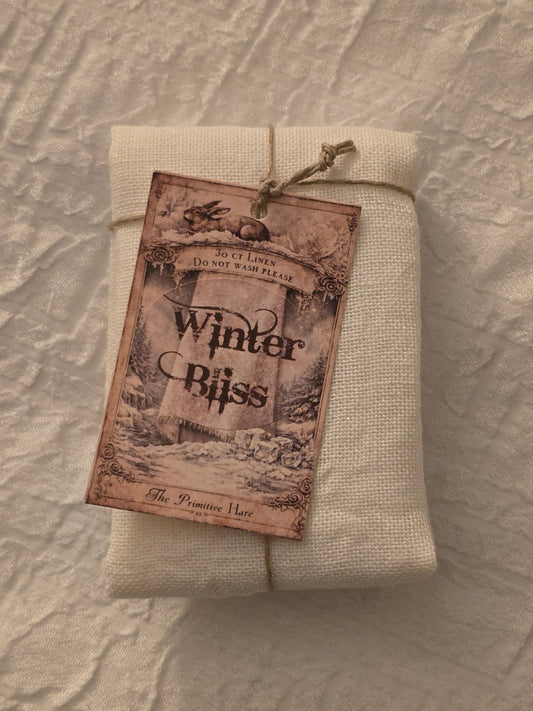 The Primative Hare - Winter Bliss 30ct Linen - Cross Stitch Cloth - Nashville Needlework Market 2026
