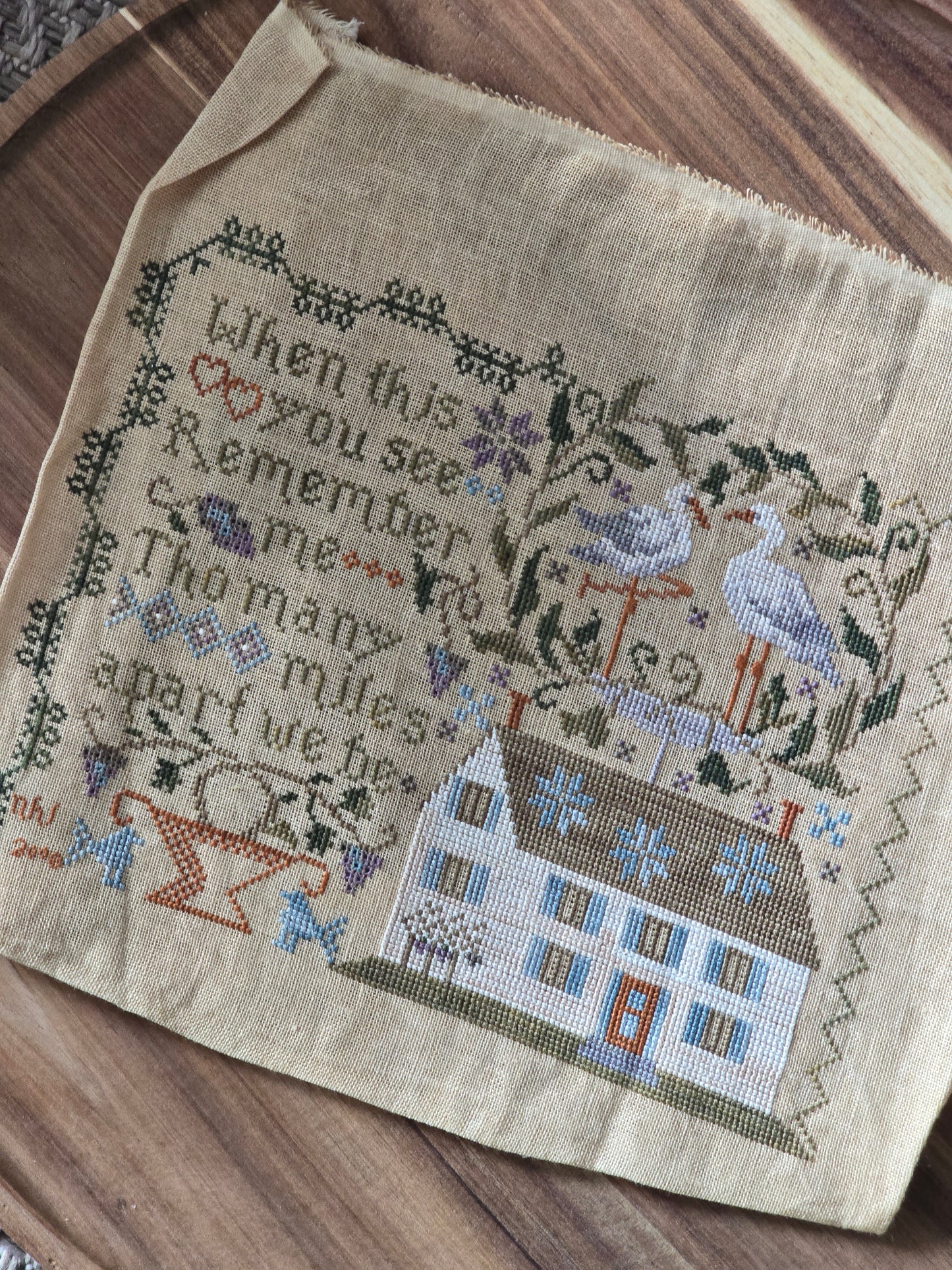 Blackbird Designs - Blessings & Kind Wishes - Completed Cross Stitch