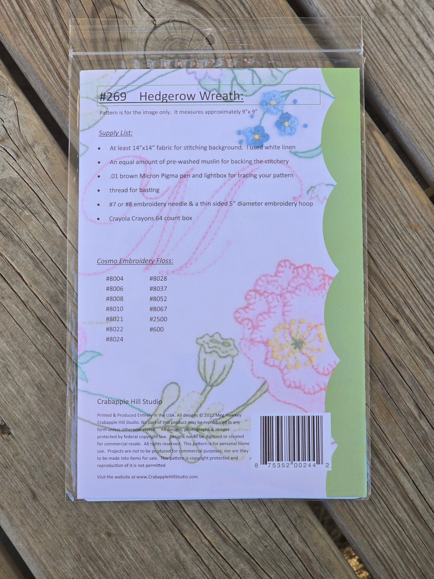 Crab-apple Hill - Hedgerow Wreath - Embroidery Pattern