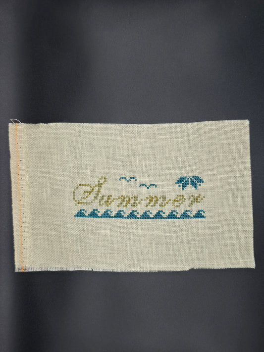 Summer Waves - Completed Cross Stitch