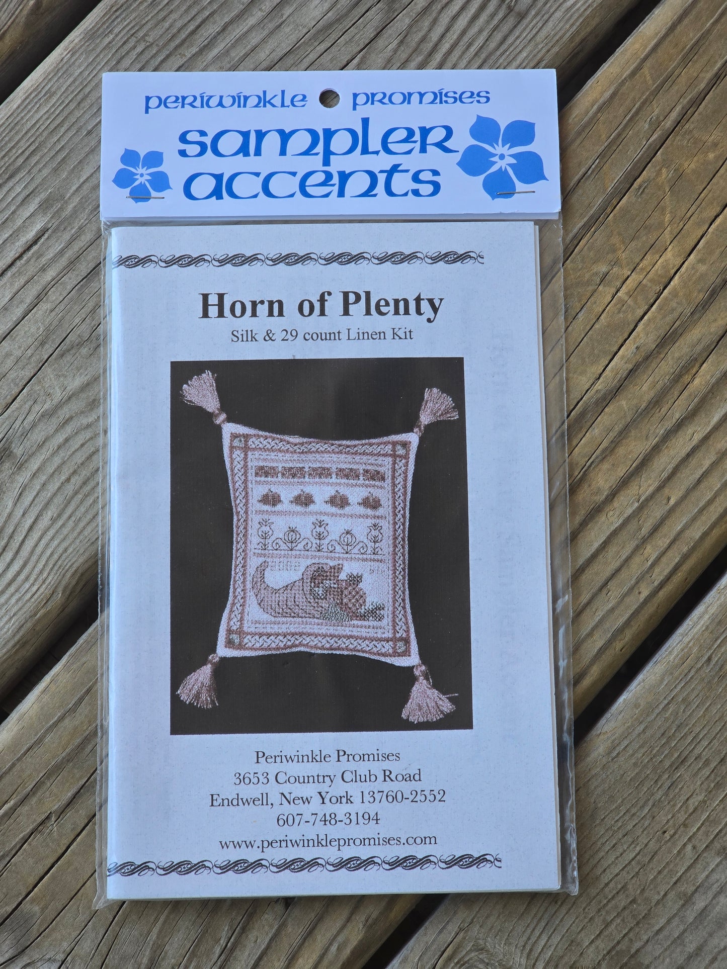 Periwinkle Promises - Sampler Accents - Horn of Plenty - Cross Stitch Kit