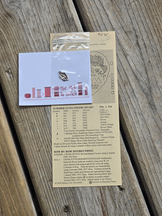 The Sweetheart Tree - Summer Sunflowers Heart - Cross Stitch Pattern