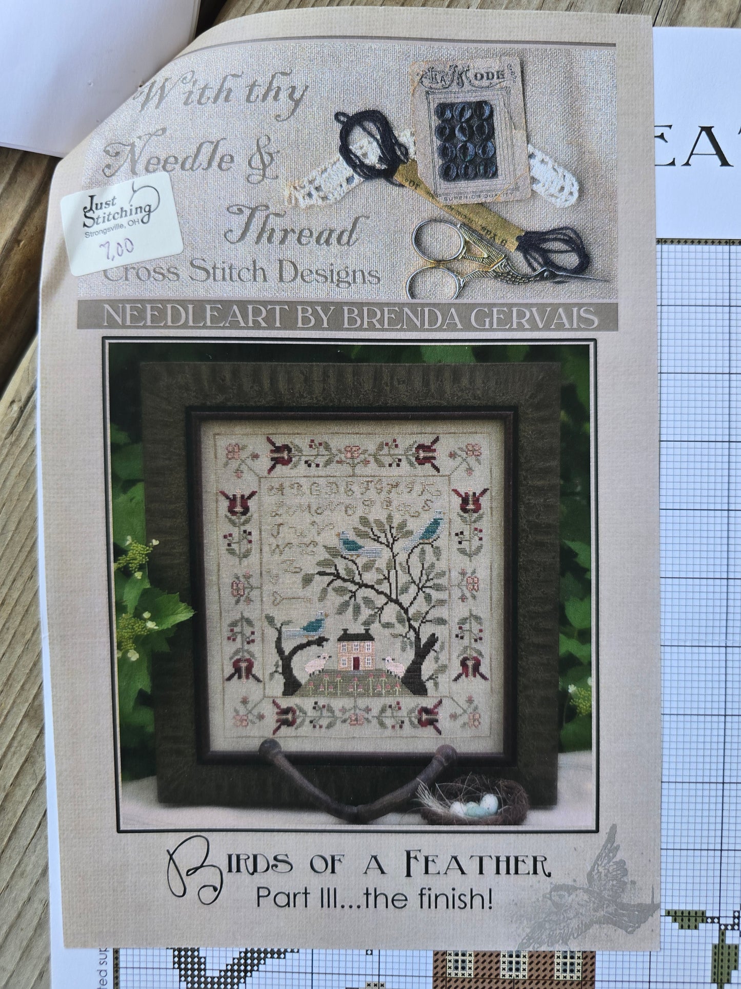 With Thy Needle & Thread - Birds of a Feather Mystery Sampler by Brenda Gervais - 3 Cross Stitch Patterns