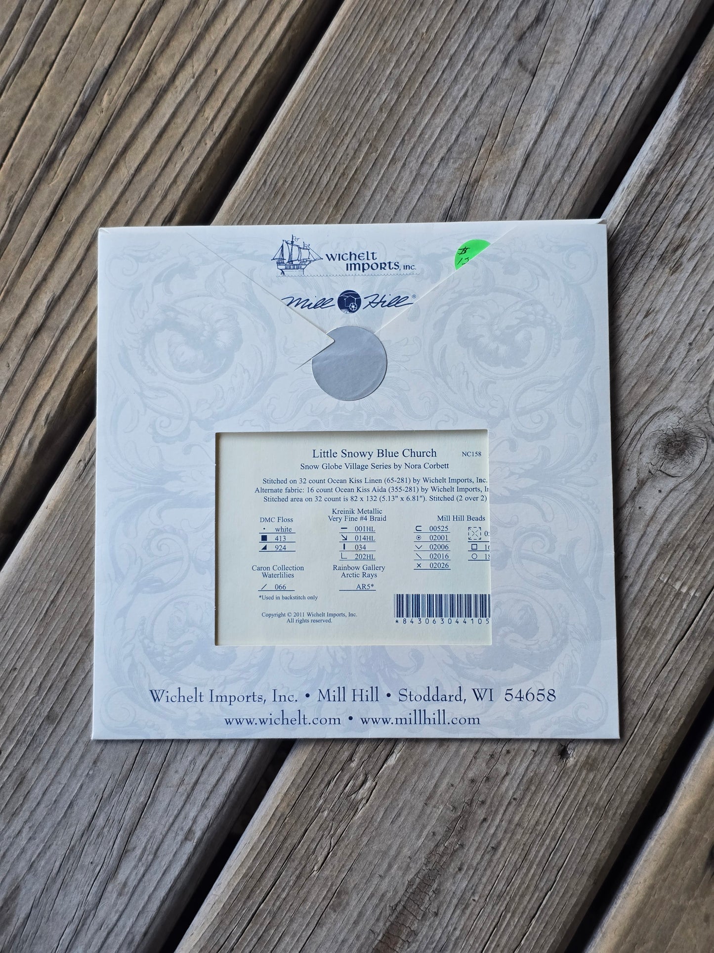 Mirabilia - Little Snowy Blue Church - Cross Stitch Pattern