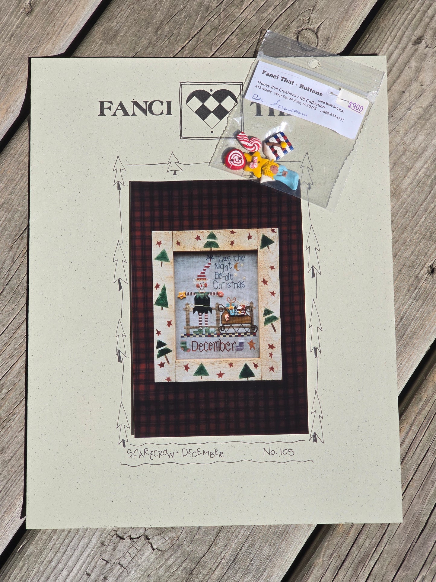 Fanci That - Scarecrow-December - Cross Stitch Pattern