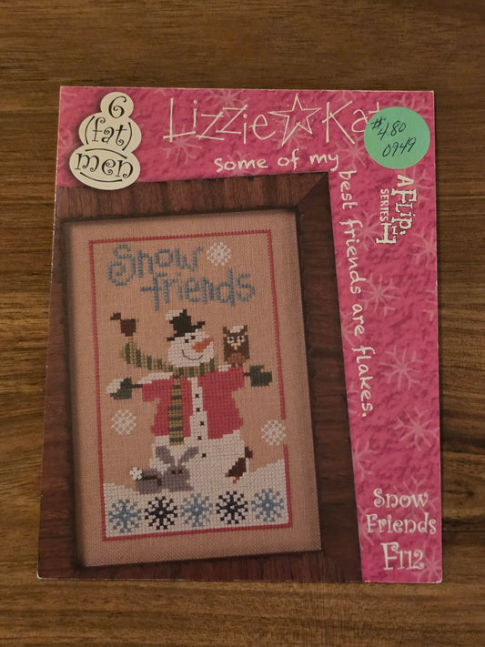Lizzie Kate - A Flip it Series - 6 Fat Men - Snow Friends - F112 - Cross Stitch Pattern