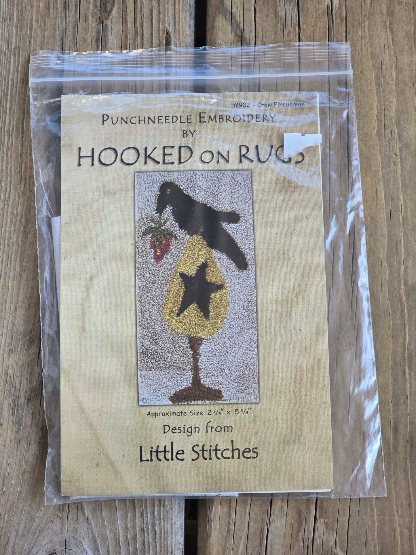 Hooked On Rugs - Little Stitches - Crow Pincushion - Embroidery - Punchneedle Pattern