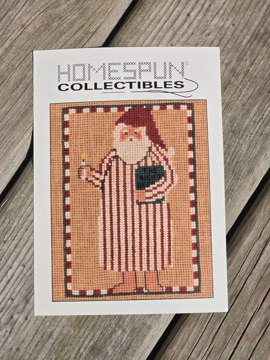 Homespun Collectibles - Santa in Nightshirt - #36 - Cross Stitch Pattern
