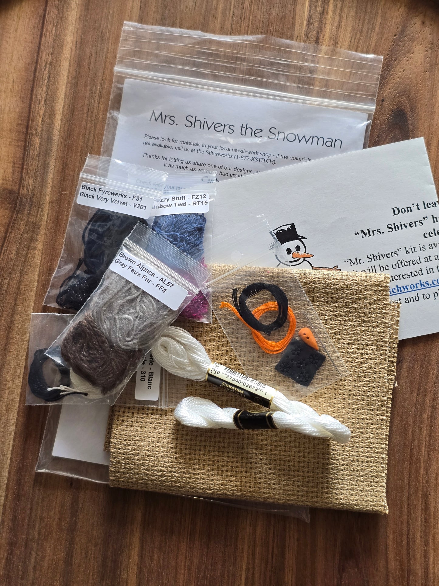 The Stitchworks - Mr. Shivers the Snowman - Cross Stitch Kit