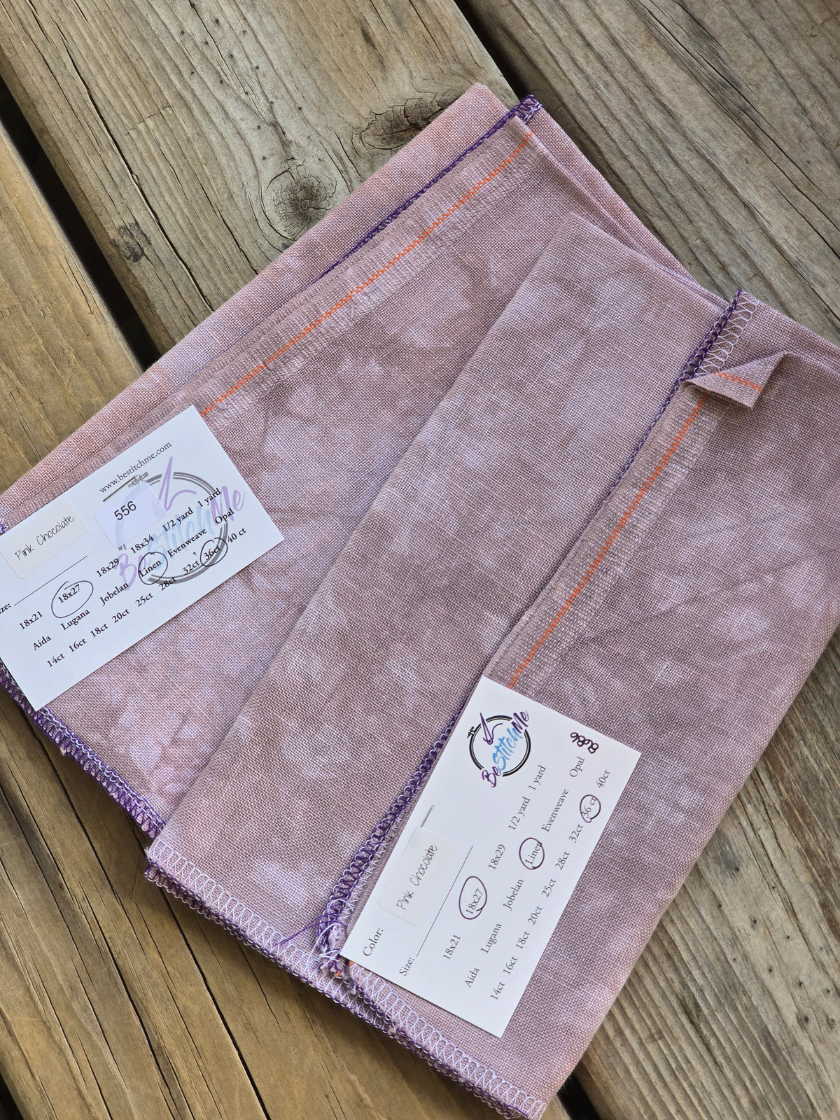 BeStitchMe - Pink Chocolate - 36ct Linen - Cross Stitch Cloth