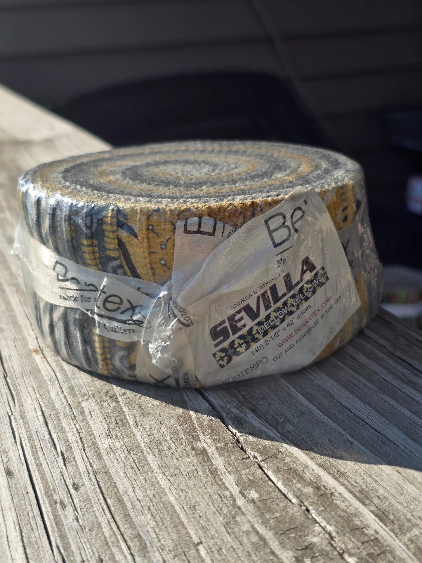 Benartex - Andrea Komninos - Sevilla Mellow Yellow - Quilting Fabric - Jelly Roll