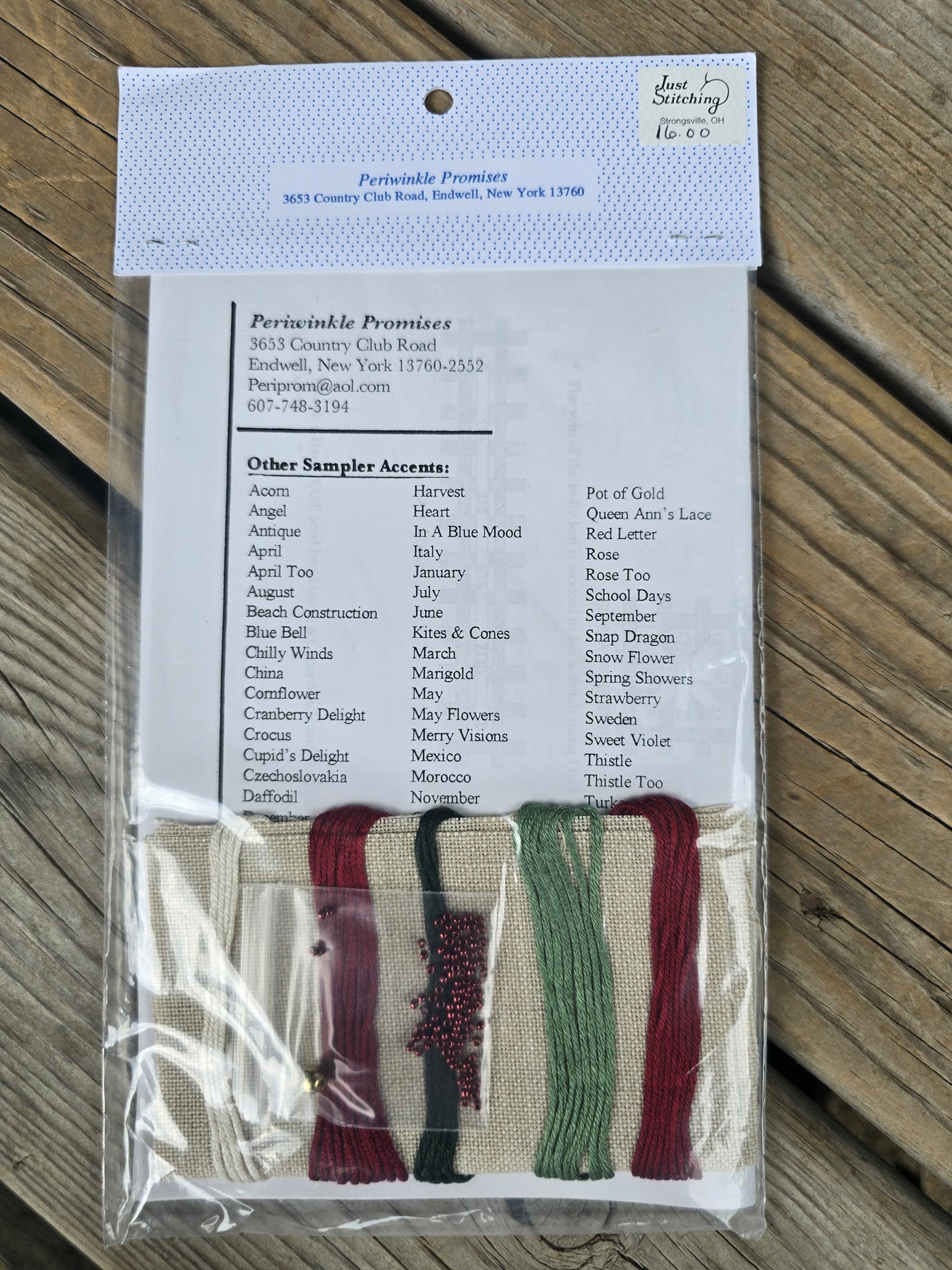 Periwinkle Promises - Sampler Accents - Merry Visions Sampler Accent - Cross Stitch Kit