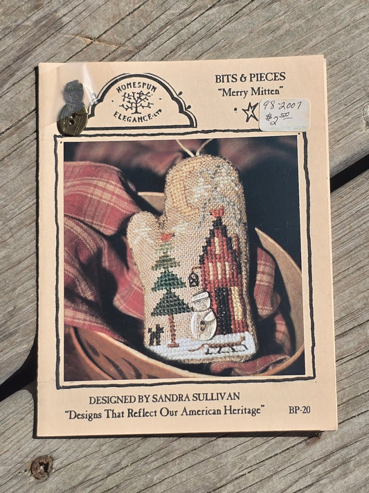 Homespun Elegance - Merry Mitten - Bits & Pieces - Cross Stitch Pattern