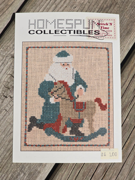 Homespun Collectibles - Santa with Rocking Horse - #26 - Cross Stitch Pattern