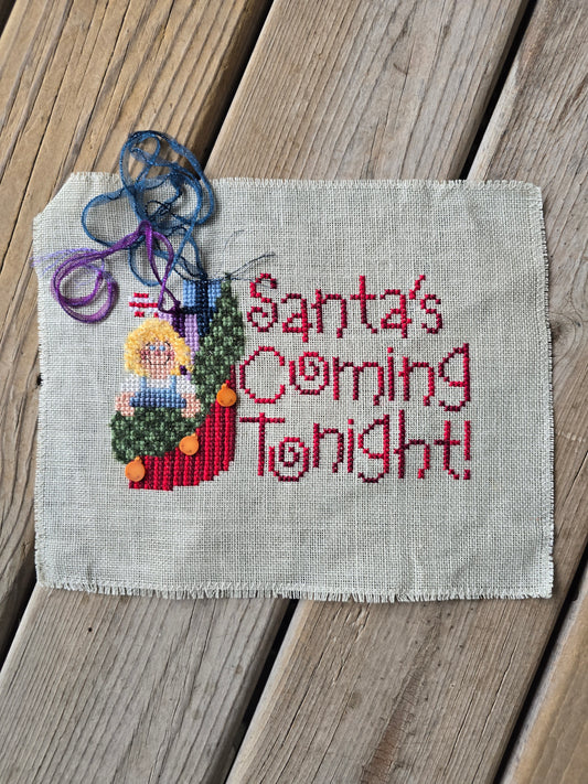 Santa's Coming Tonight - Completed Cross Stitch