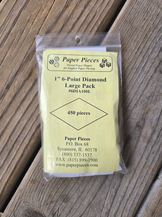 Paper Pieces - 1" 6 Point Diamond - Large Pack - 450 Pieces