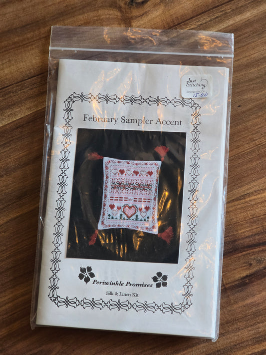 Periwinkle Promises - February Sampler Accent - Sampler Accents - Cross Stitch Kit