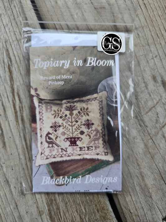 Blackbird Designs - Topiary in Bloom - Reward of Merit Pinkeep - Cross Stitch Pattern