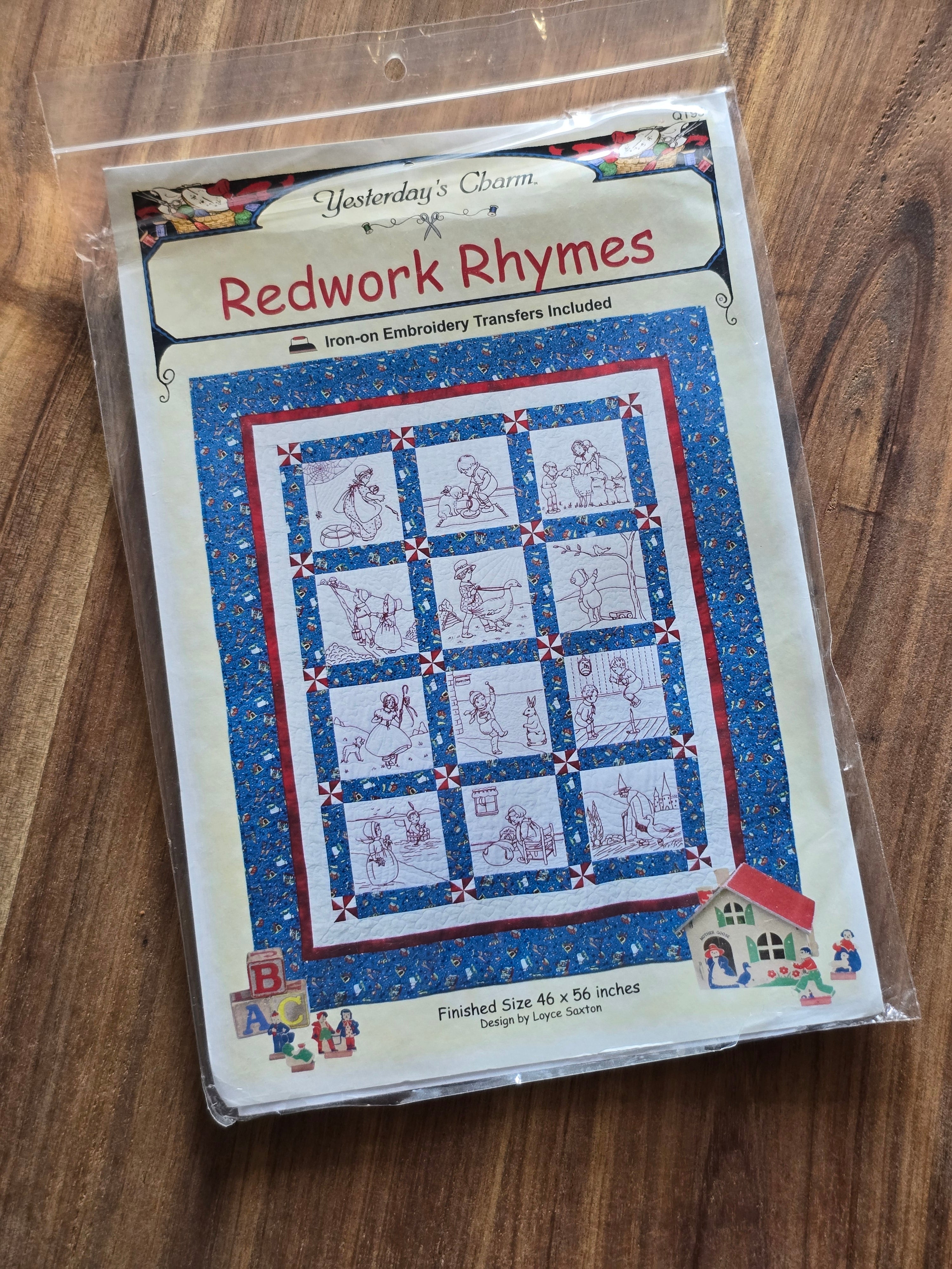 Yesterday's Charm - Redwork Rhymes - Quilt Pattern – GATHER 'N STITCH LLC