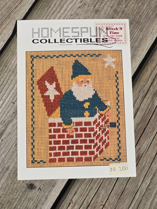 Homespun Collectibles - Santa Jack in the Box - # 13- Cross Stitch Pattern