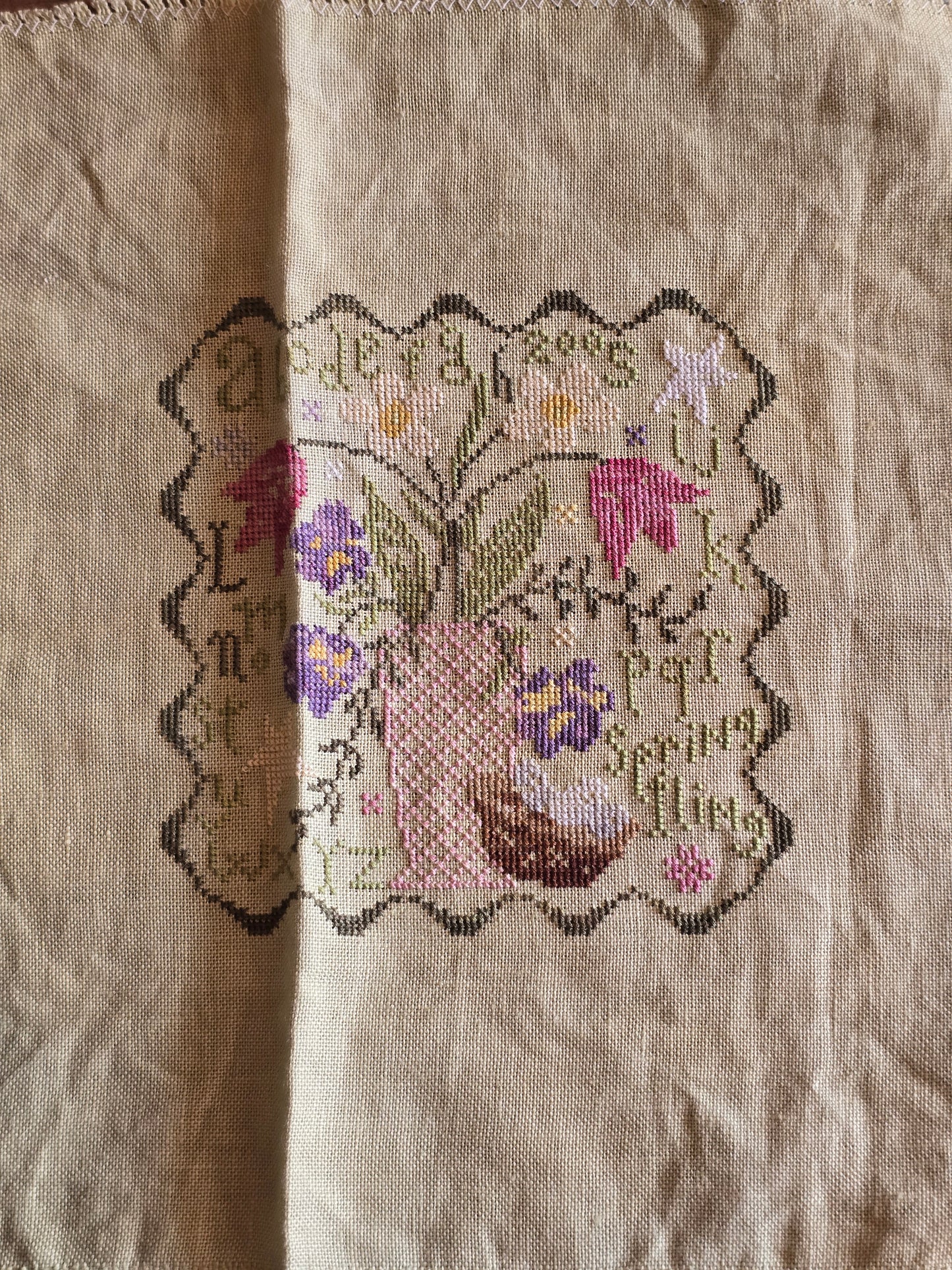 Blackbird Designs - Spring Fling - Completed Cross Stitch