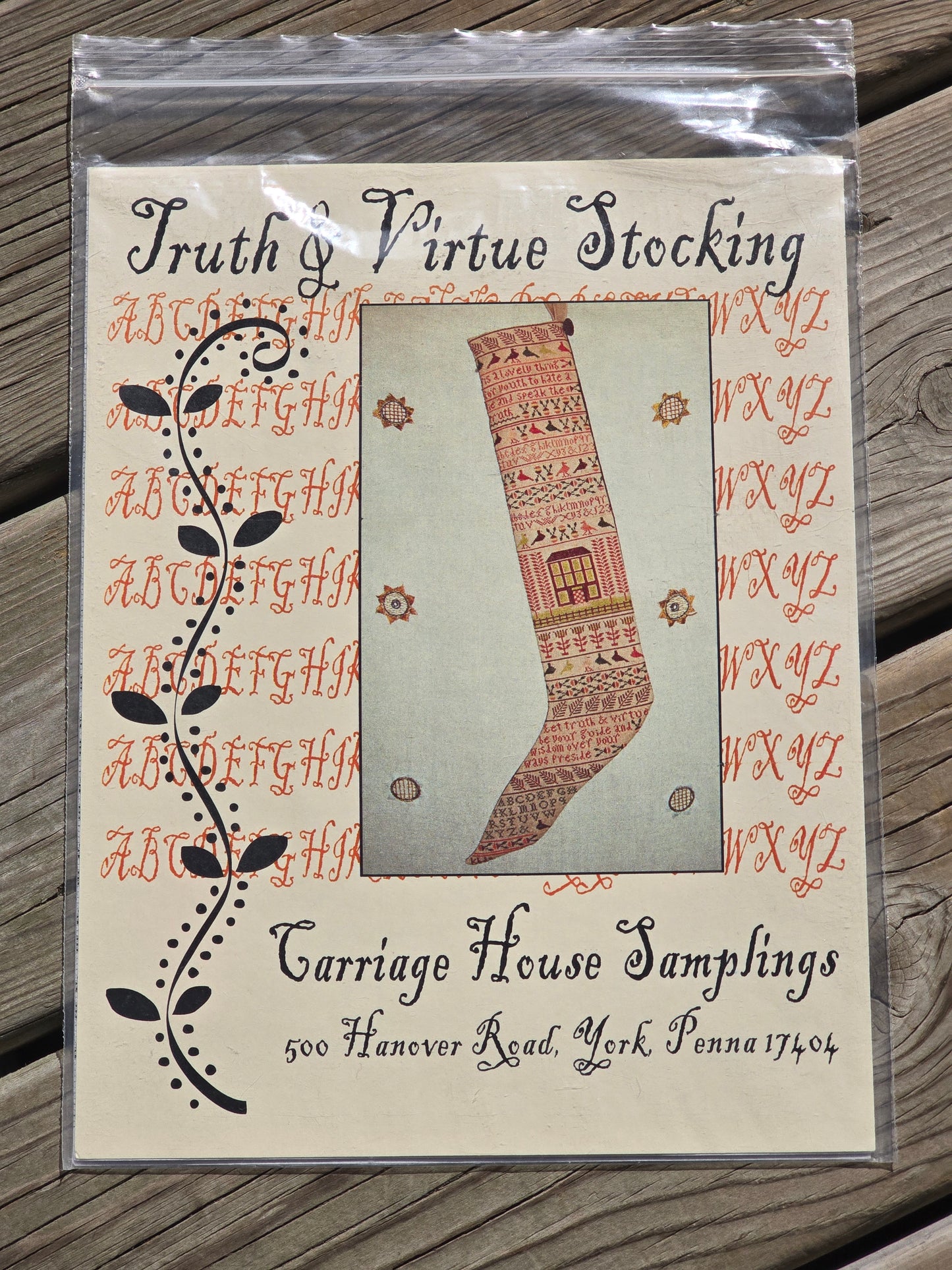 Carriage House Samplings - Truth & Virtue Stocking - Cross Stitch Pattern