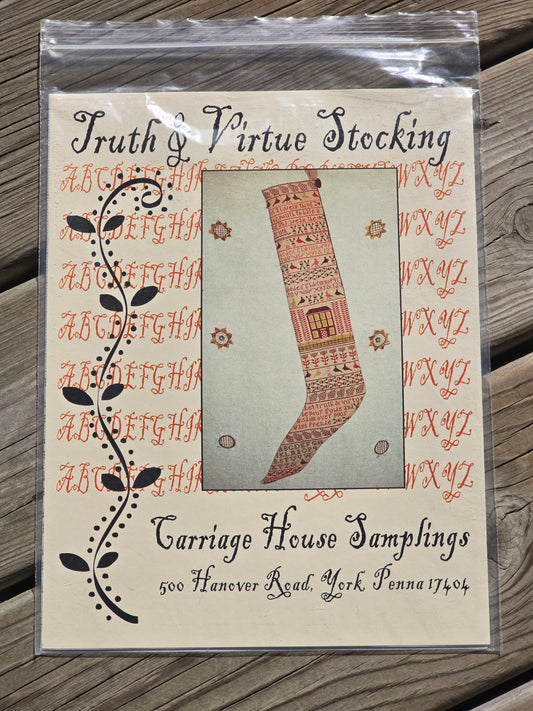 Carriage House Samplings - Truth & Virtue Stocking - Cross Stitch Pattern
