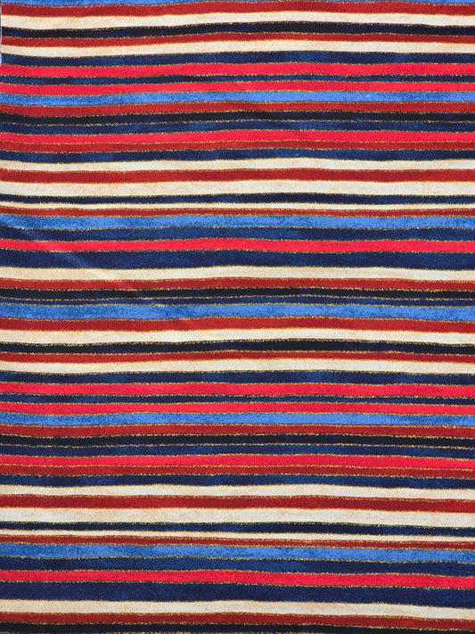 Fabric Traditions - Red, White and Blue Metallic Stripe - Quilting Fabric - 1 Yard