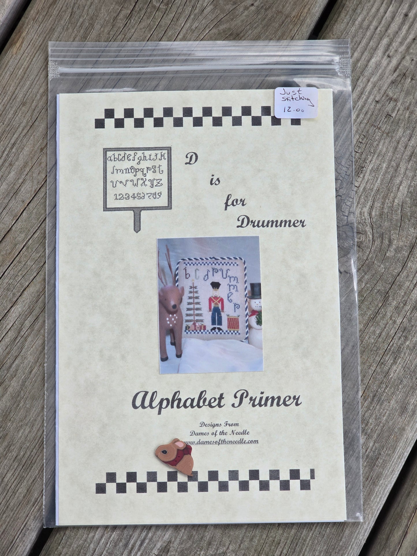 Dames of the Needle/Finger Work - Alphabet Primer - D is for Drummer - Cross Stitch Pattern