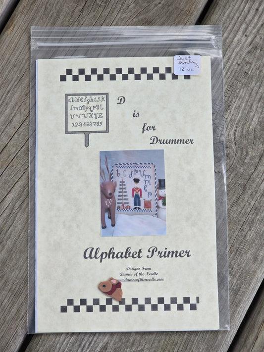 Dames of the Needle/Finger Work - Alphabet Primer - D is for Drummer - Cross Stitch Pattern