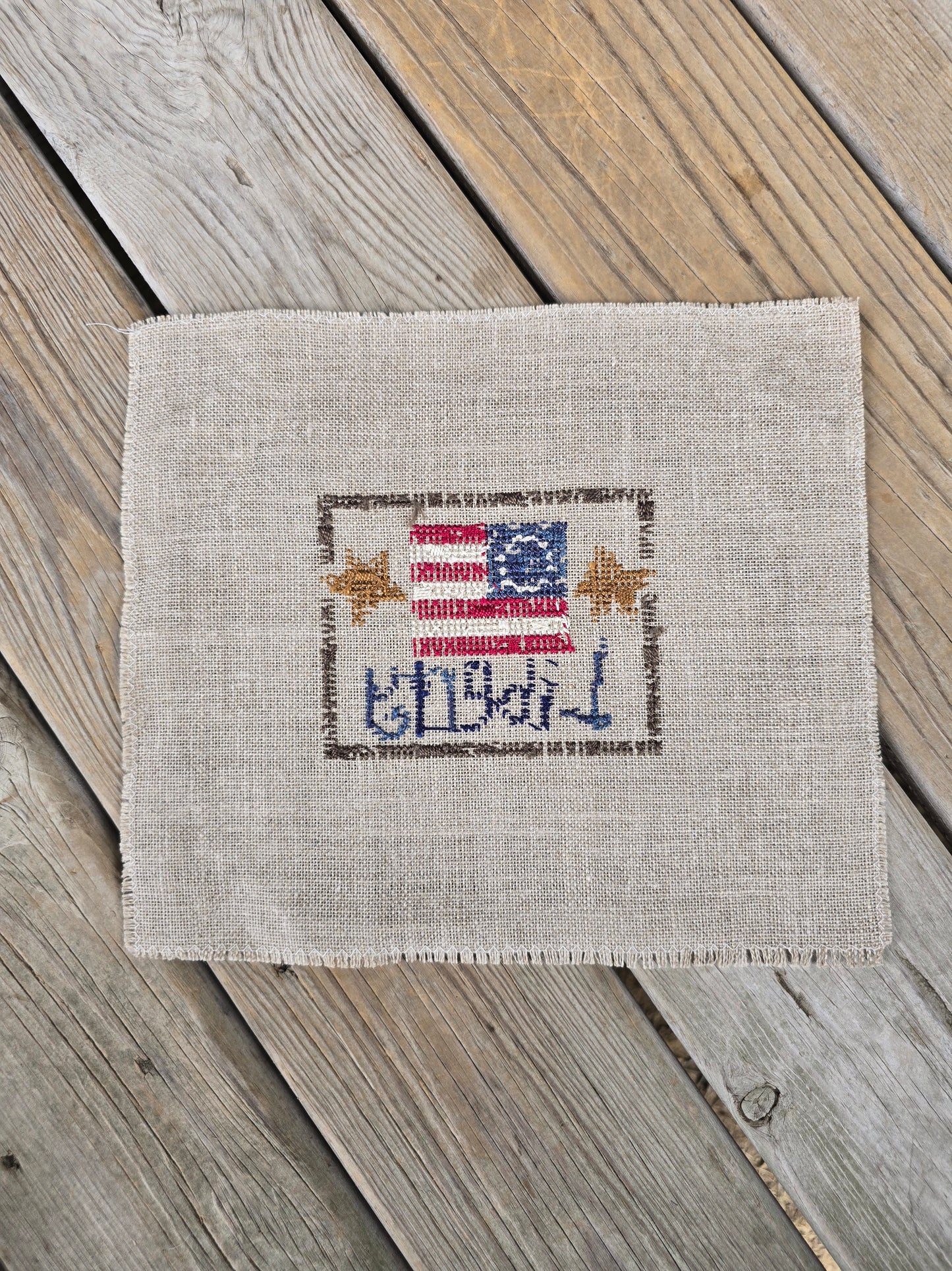 Bent Creek - Liberty Zipper - Completed Cross Stitch