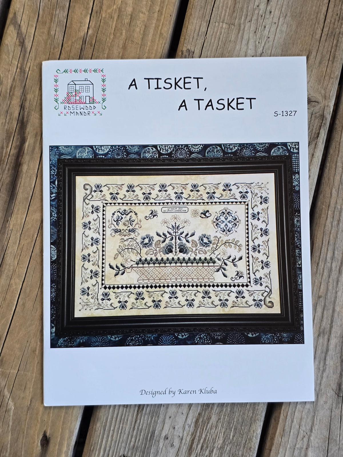 Rosewood Manor - A Tisket, A Tasket - Cross Stitch Pattern
