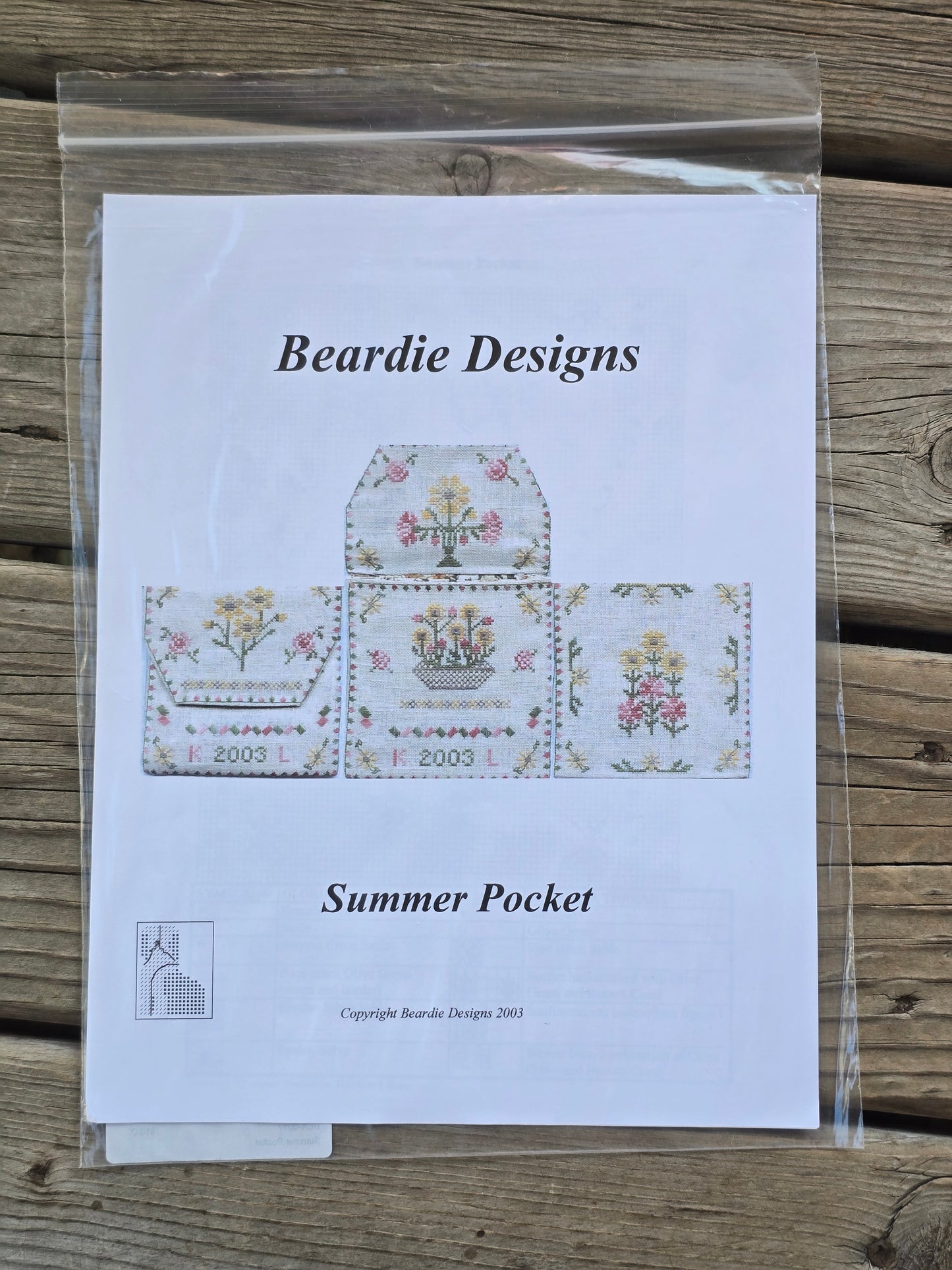 Beardie Designs - Summer Pocket - Cross Stitch Pattern