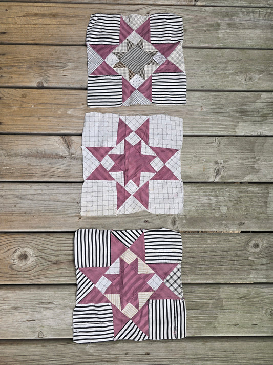 Antique Quilt Blocks - Set of 3
