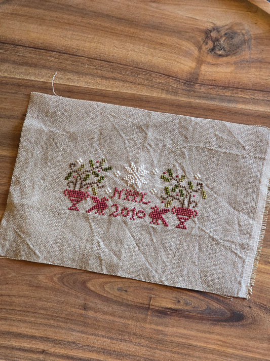 Unknown Designer - Snowflake and Urn Sampler- Completed Cross Stitch