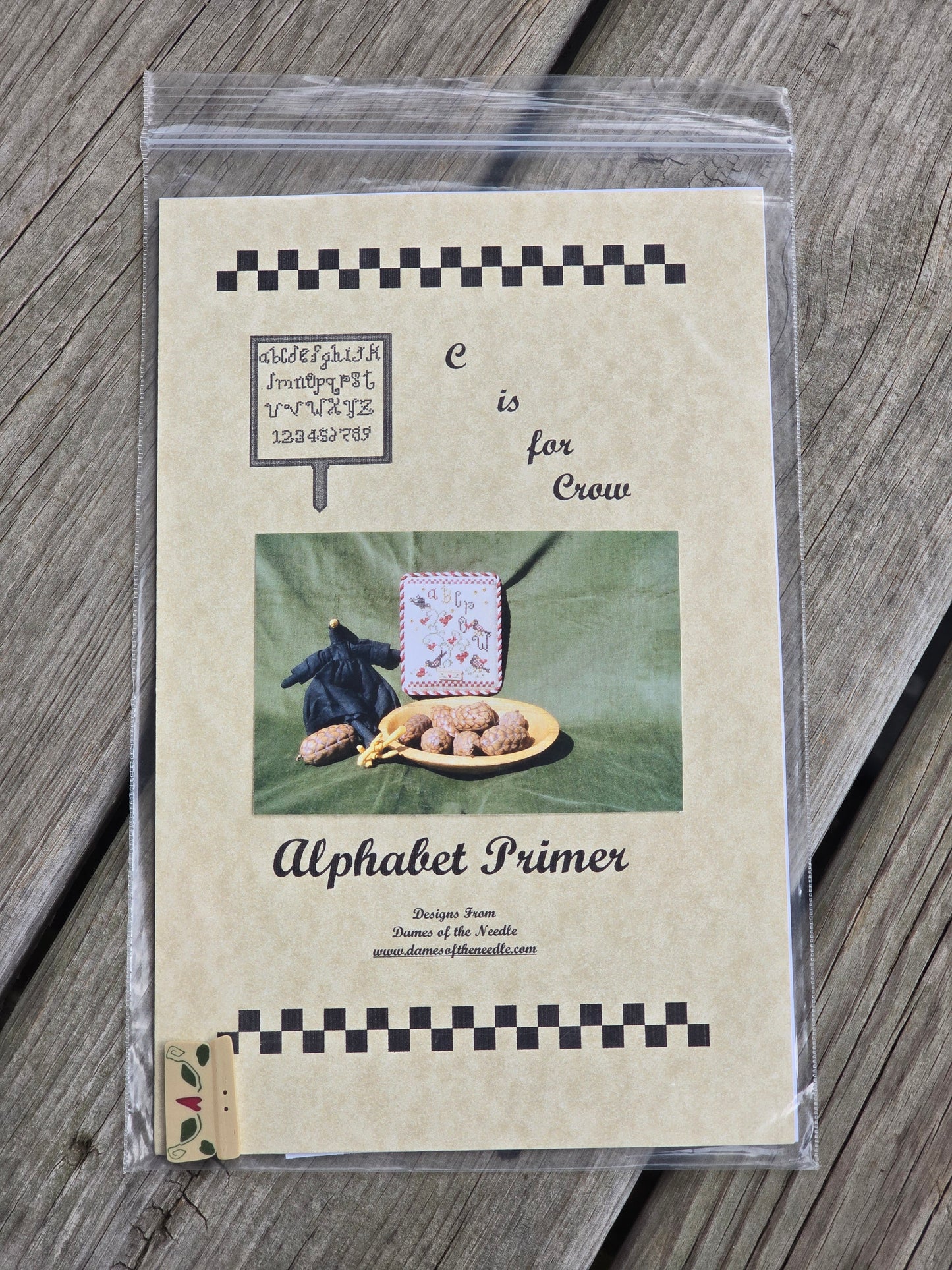 Dames of the Needle/Finger Work - Alphabet Primer - C is for Crow - Cross Stitch Pattern