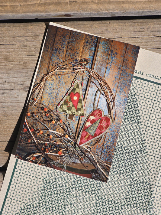 Ewe and Eye and Friends - Blanket Heart Ornament - Cross Stitch Pattern